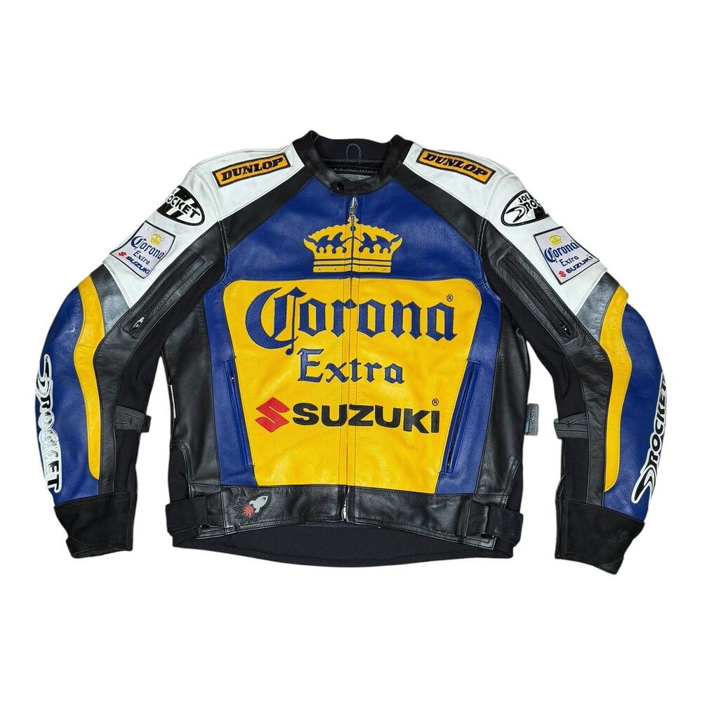 Vintage Joe Rocket Corona Beer Suzuki Leather Biker Jacket